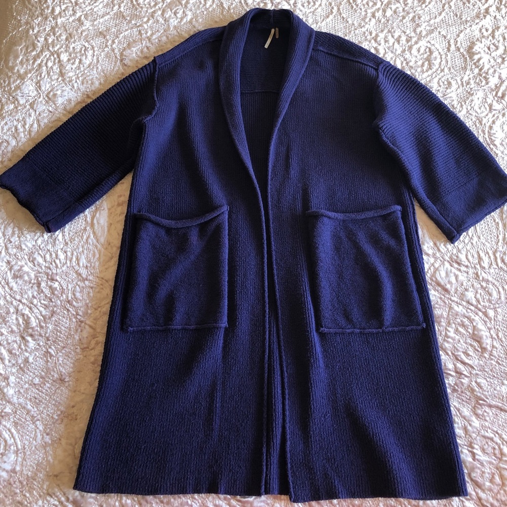 Free People Oversized Purple Cardigan